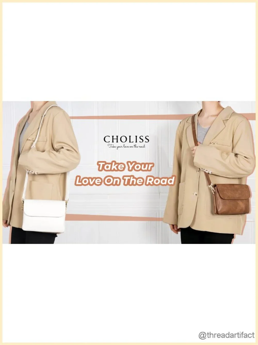 Small Crossbody Bag with Phone Pocket, Vegan Leather, Adjustable Strap